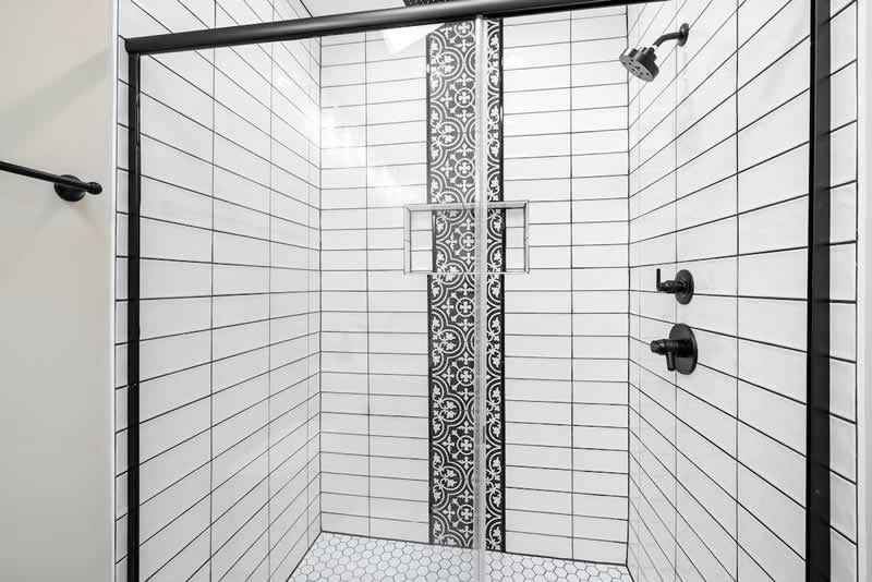 black and white way to combine different tile styles