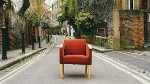 Chair in road