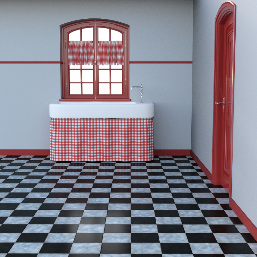 Checkered floor